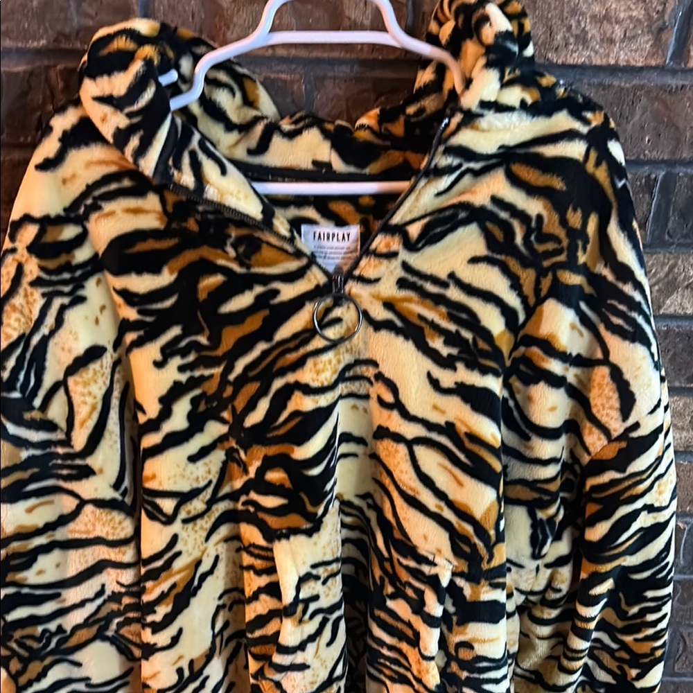 Fairplay Tiger Print Fleece Jacket